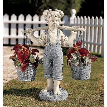 DESIGN TOSCANO Flowers for Felicity Little Girl Garden Statue: Medium NG30540